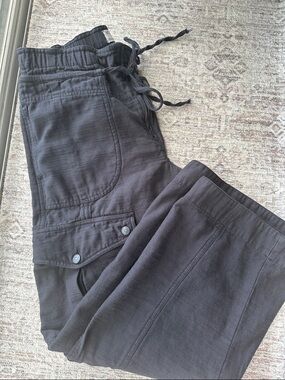 Free People Black Cargo Drawstring Joggers